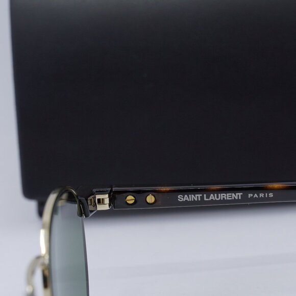 Saint Laurent SL707 002 Round Sunglasses - Gold & Havana/Green - Picture 6 of 10